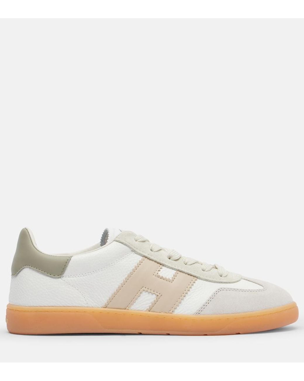 Hogan White Cool Allacciato H Suede Sneakers