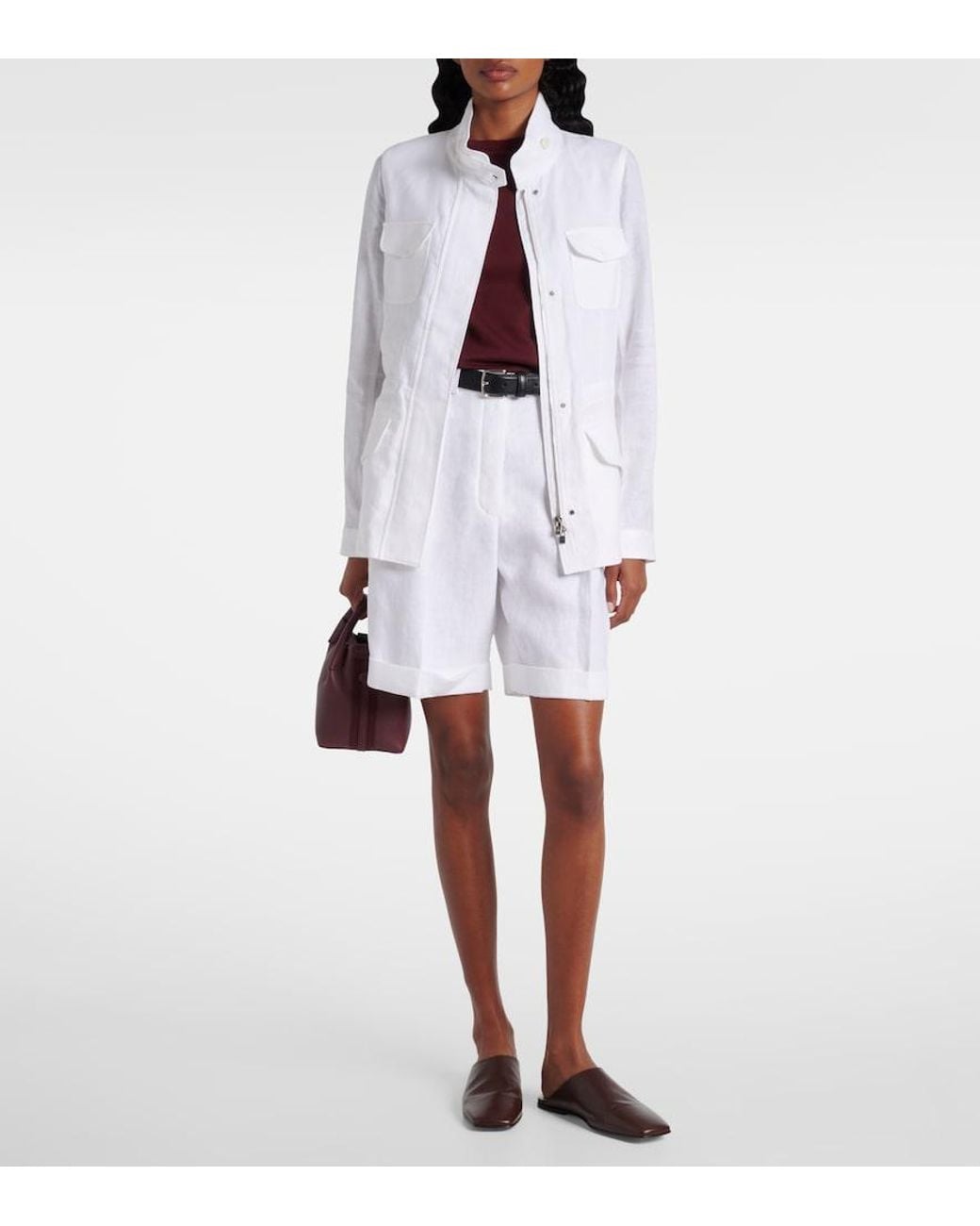 Loro Piana White Traveller Linen Jacket
