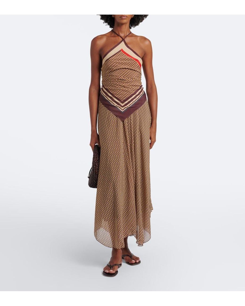 Sir Brown Cooper Asymmetric Printed Maxi Skirt