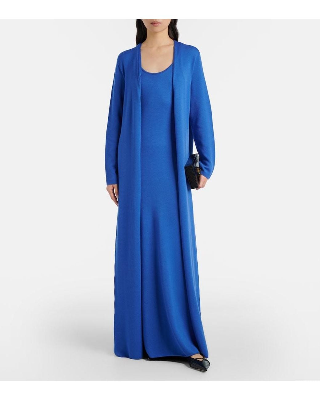 Tom Ford Blue Knitted Wool Maxi Dress