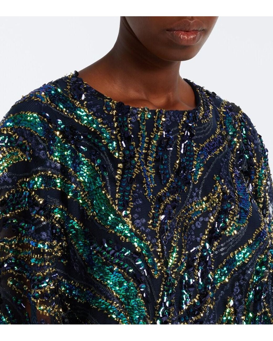 Taller Marmo Green Firefly Sequined Kaftan