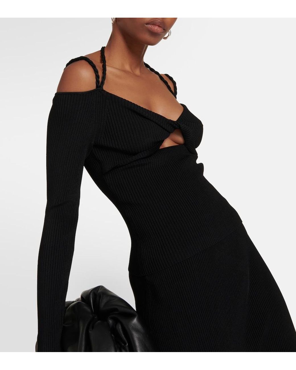 Altuzarra Black Ribbed-Knit Cutout Top