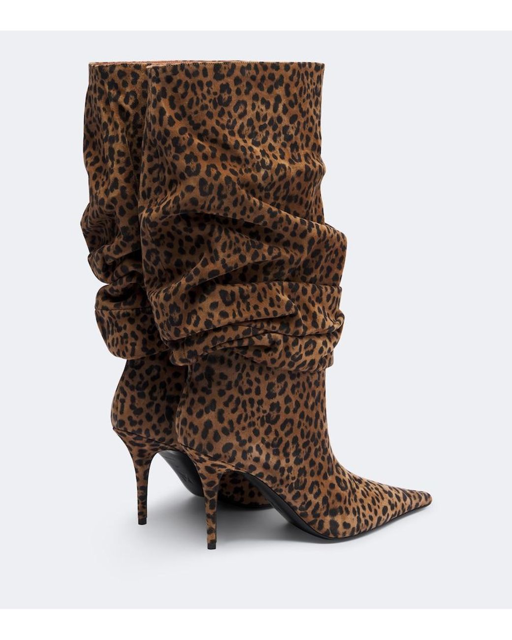 AMINA MUADDI Brown Anok Leopard-Print Suede Knee-High Boots
