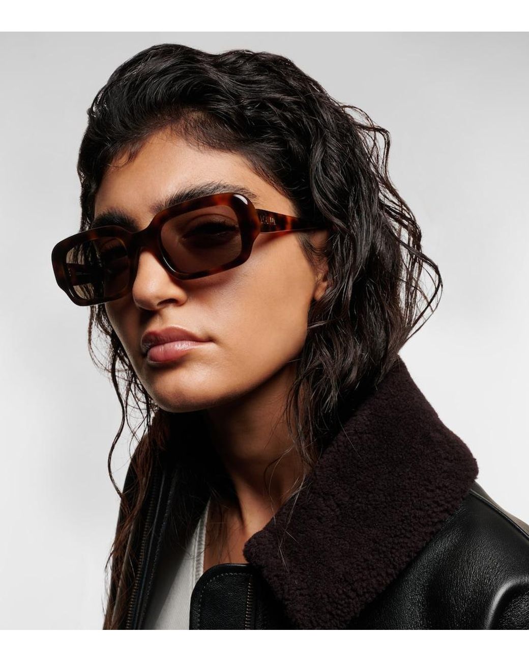 Loewe Brown Slim Rectangular Sunglasses