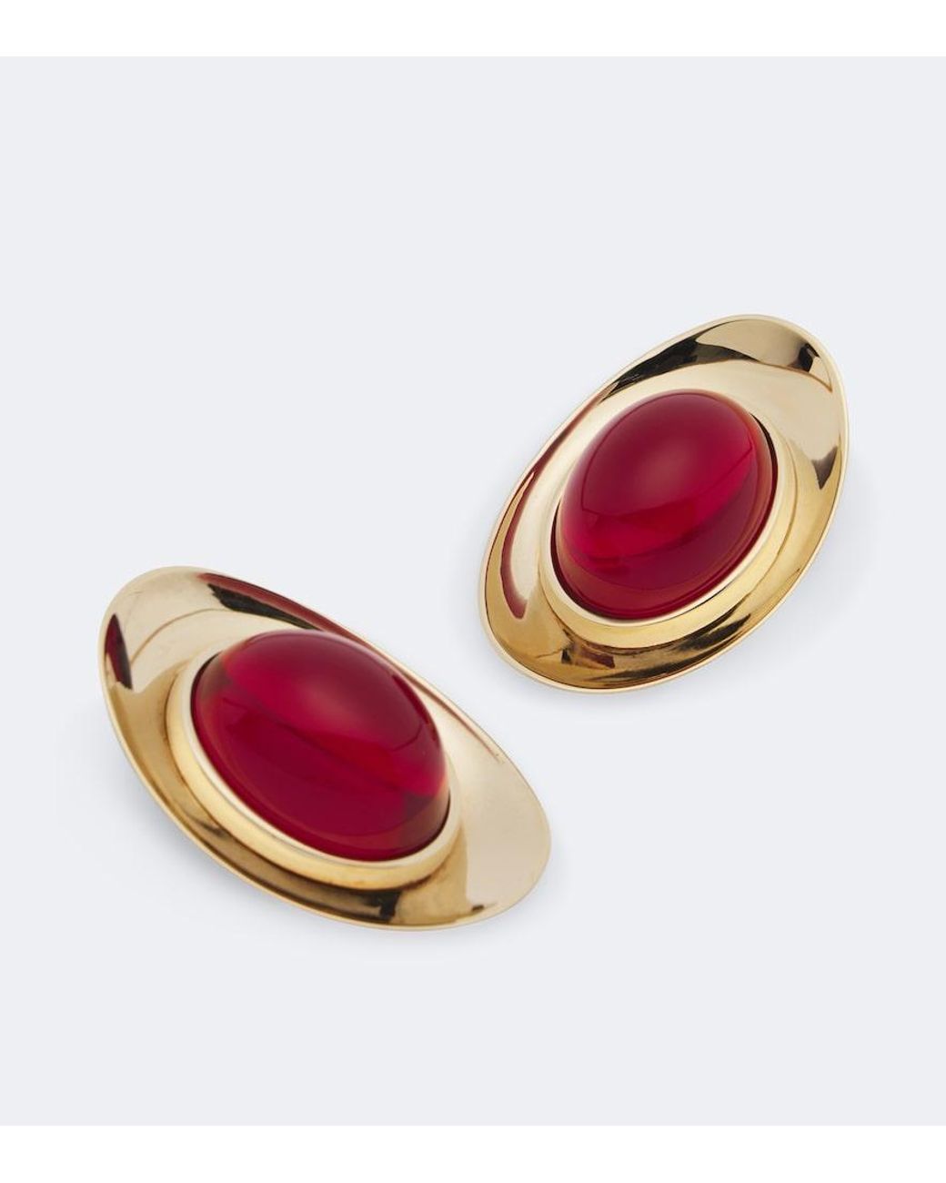 Givenchy Red Sculpted Gem Embellished Stud Earrings