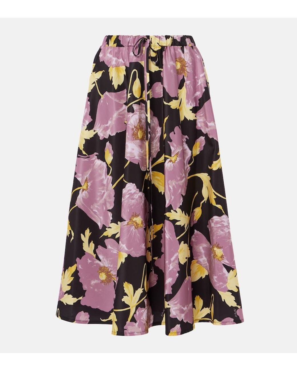 LaDoubleJ Multicolor Floral Faille Midi Skirt