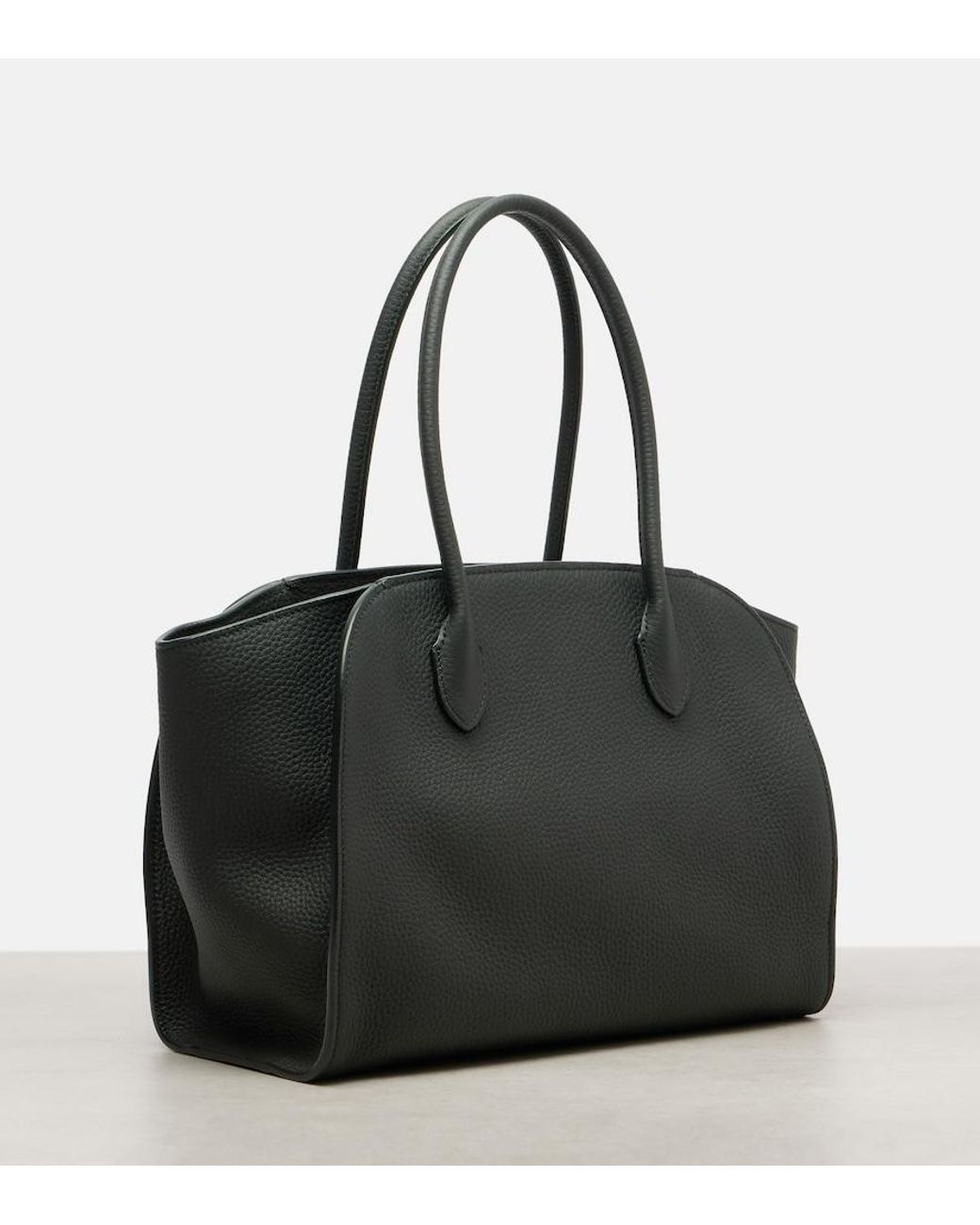 The Row Black Marlo 12 Leather Tote Bag
