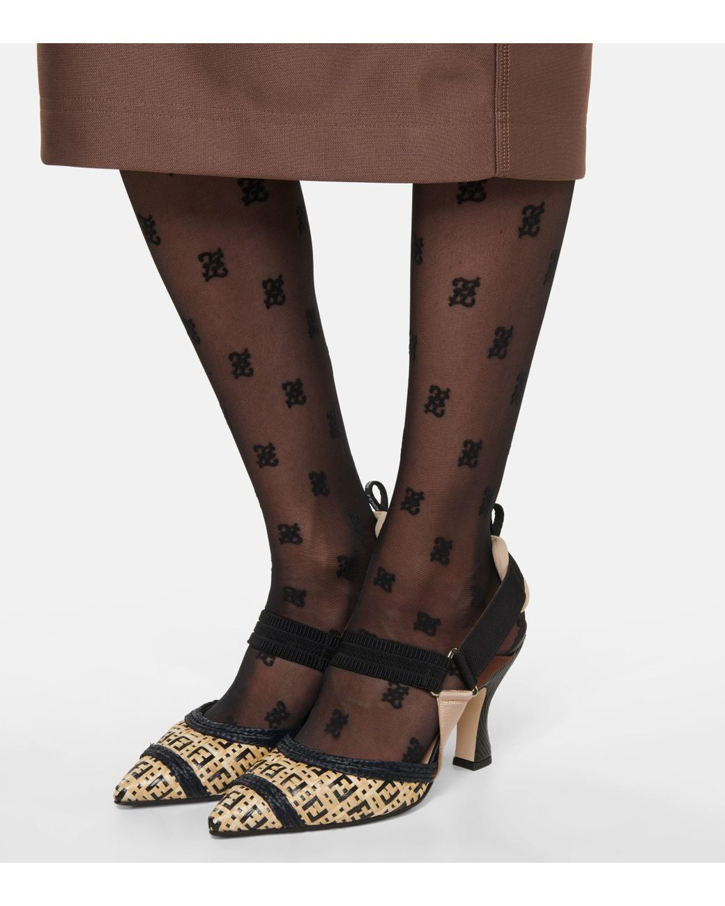 Fendi Logo Tights in Black | Lyst UK