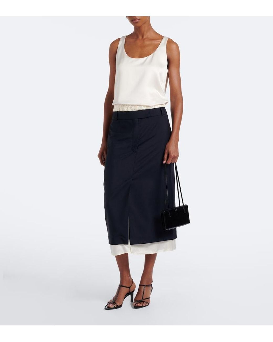 Rohe Blue Wool And Mohair Midi Skirt