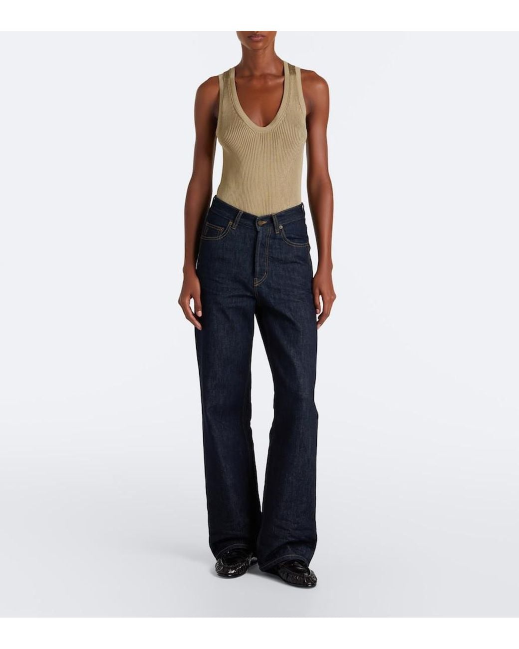 Saint Laurent Blue Wide-Leg Jeans