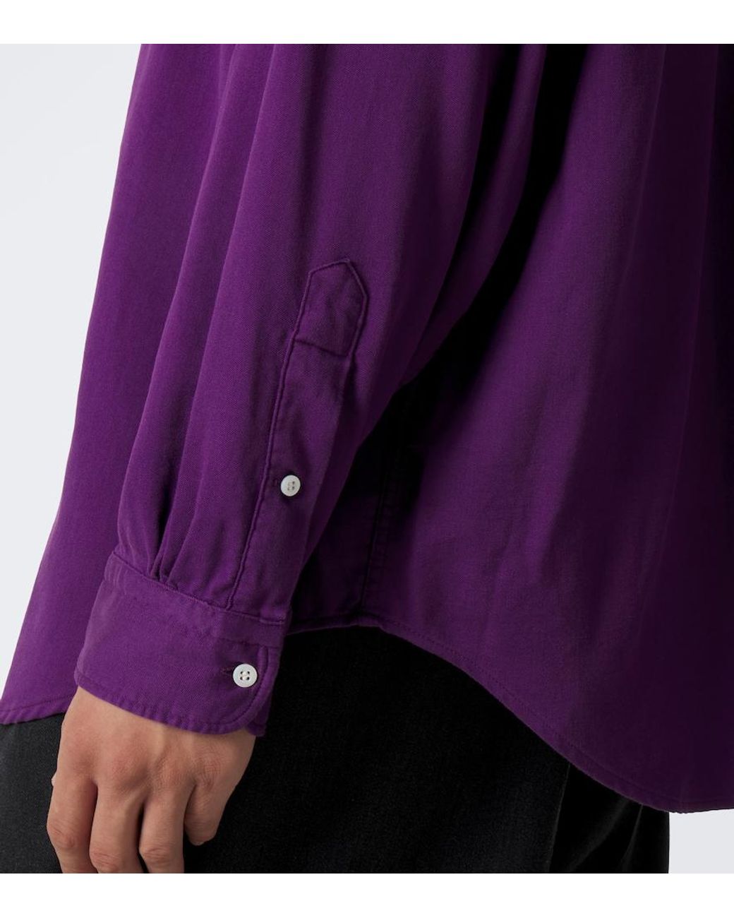 A.PRESSE Purple Cotton Twill Shirt for men