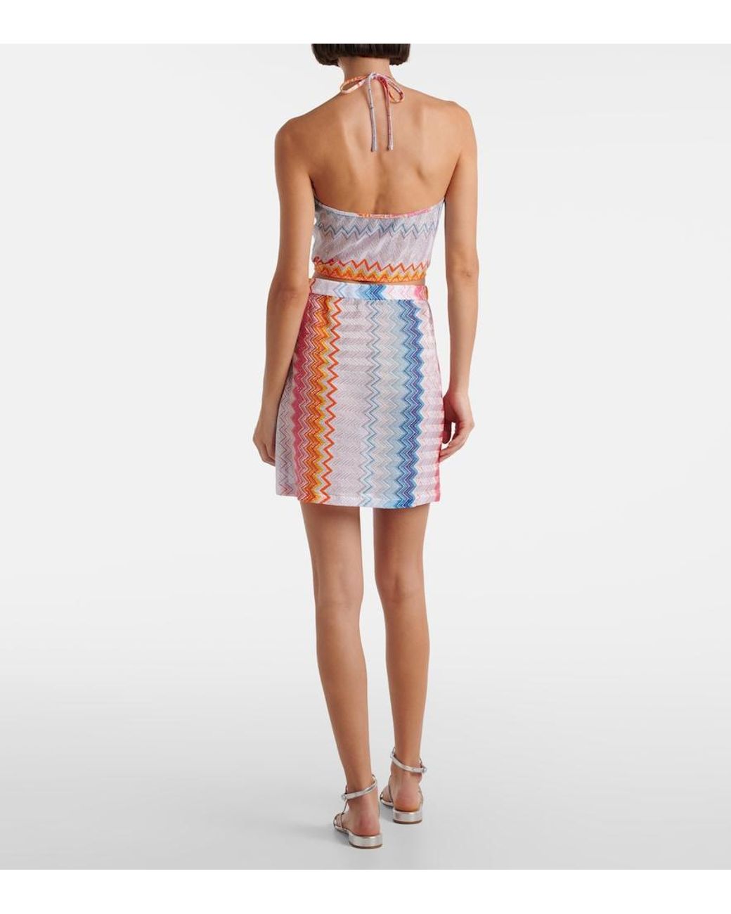 Missoni Pink Zigzag Halterneck Crop Top