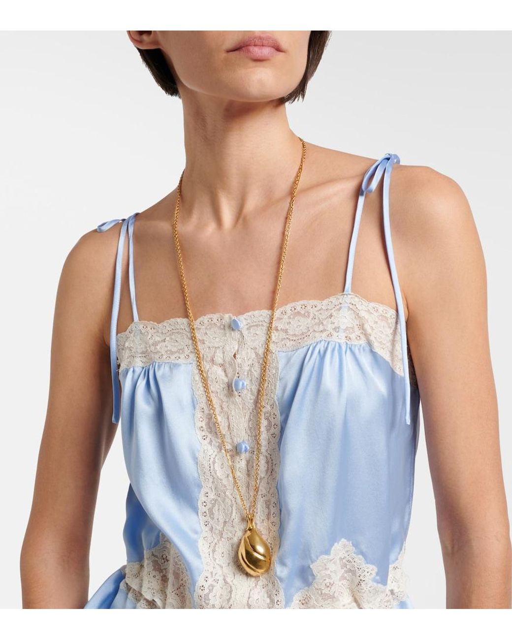 Chloé Metallic Mirror Pendant Necklace