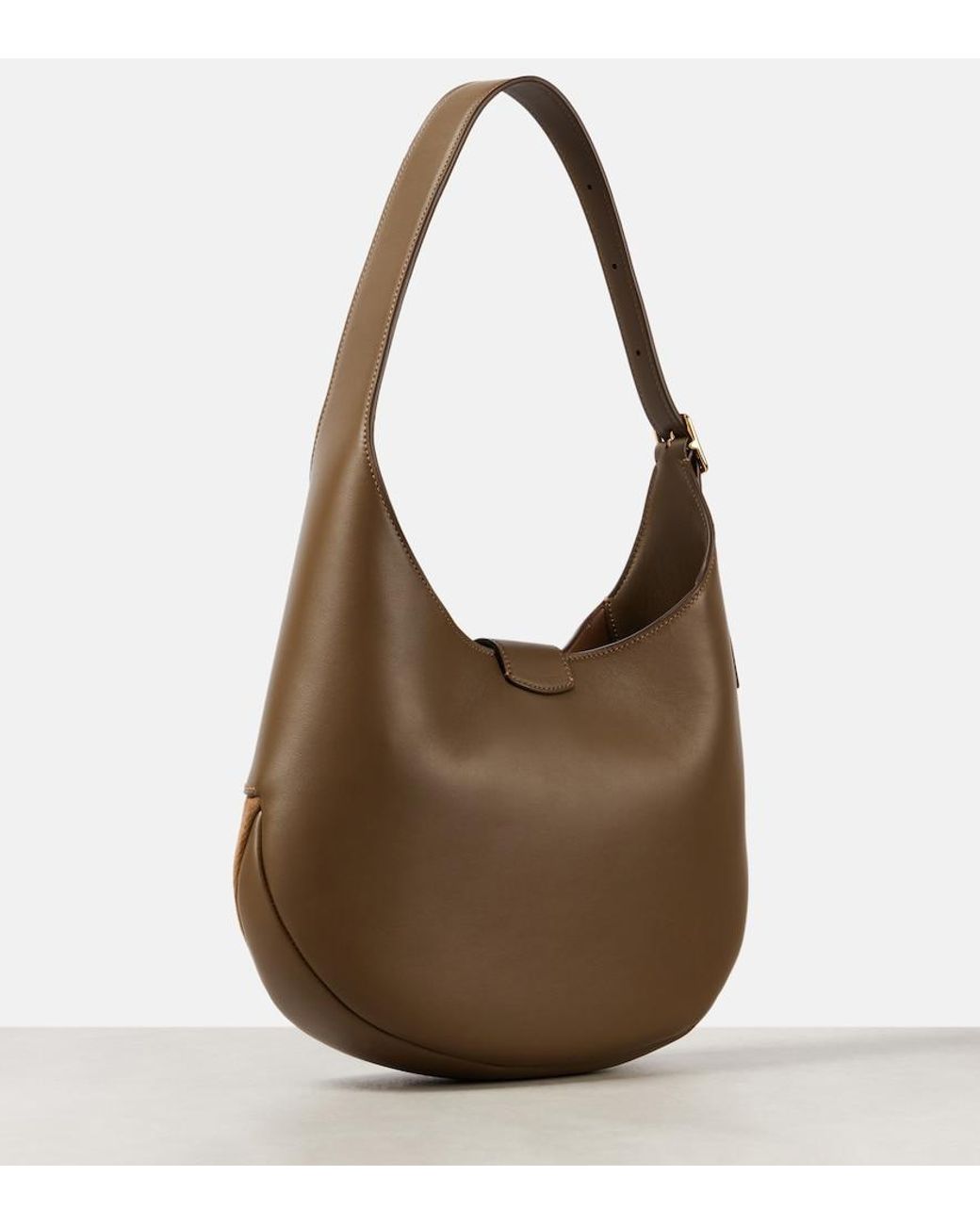 Loro Piana Brown Bobbin Medium Leather Shoulder Bag