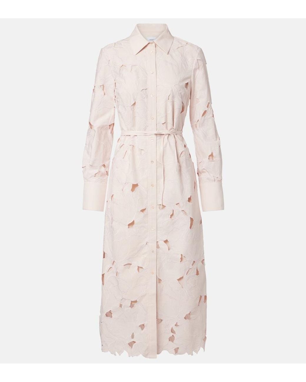 Erdem Natural Guipure Lace Shirt Dress