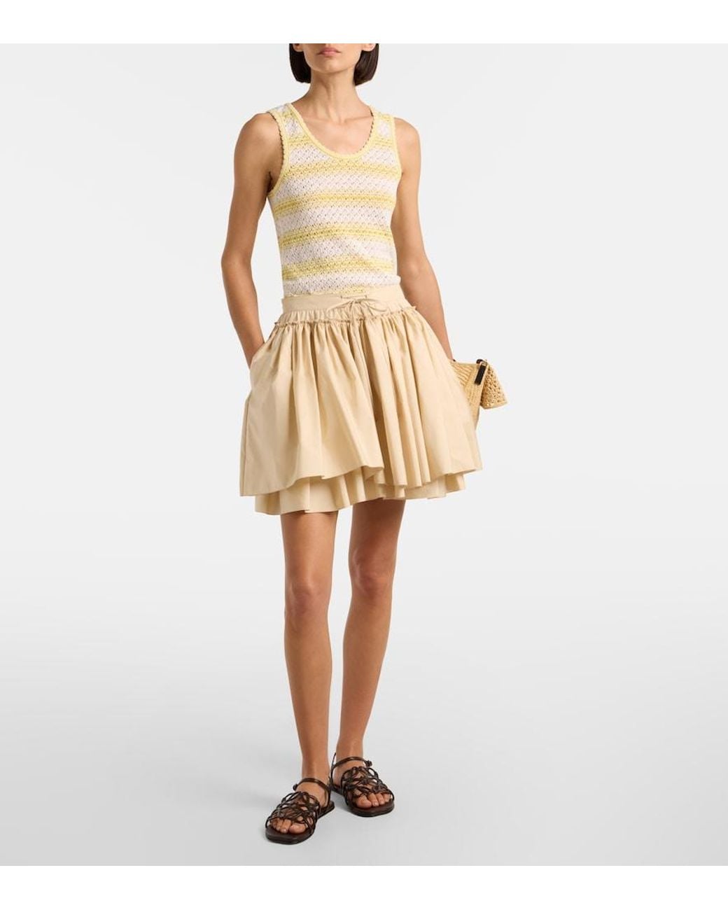 Loewe Natural Paula's Ibiza Cotton Poplin Miniskirt