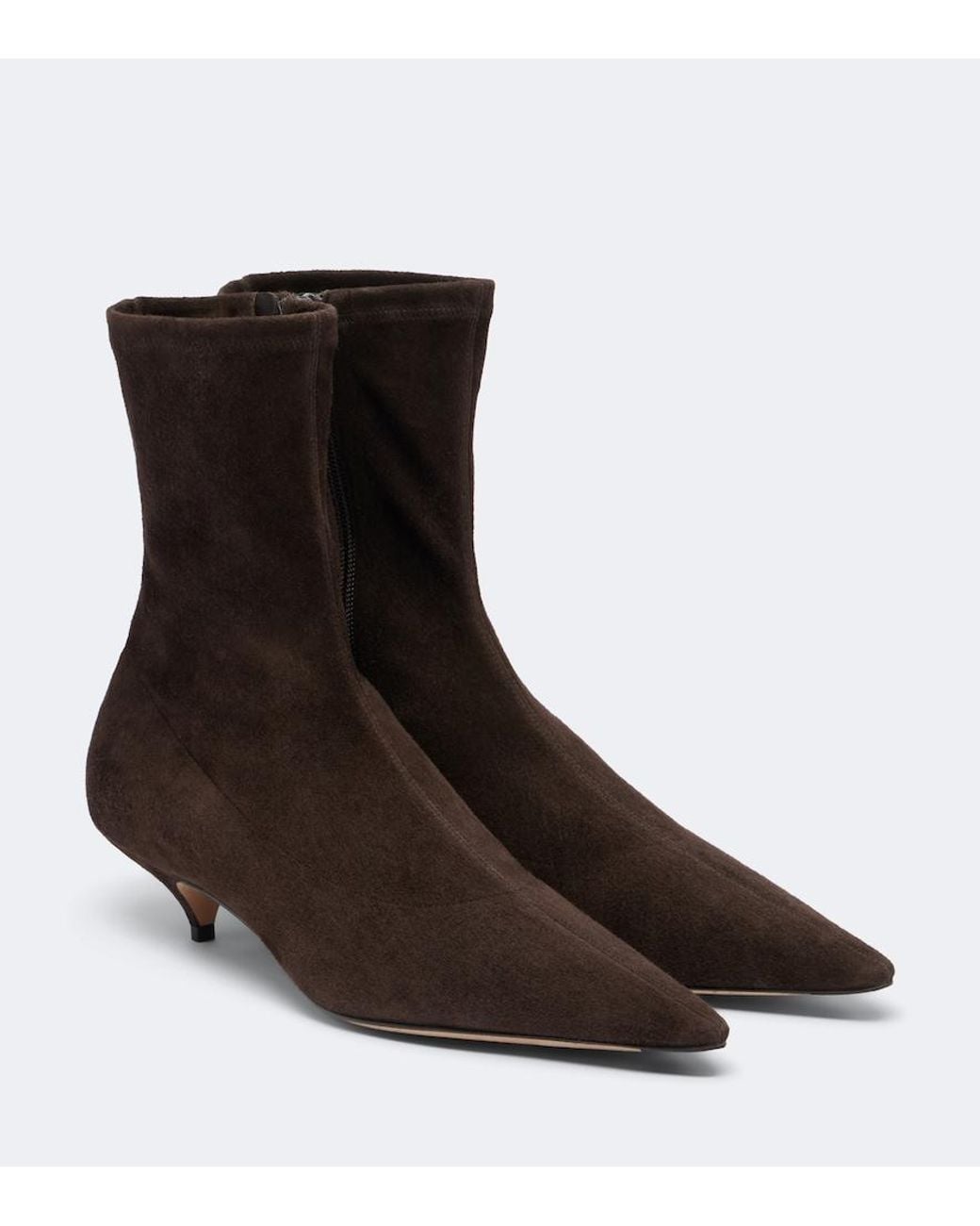 The Row Brown Liisa Suede Ankle Boots
