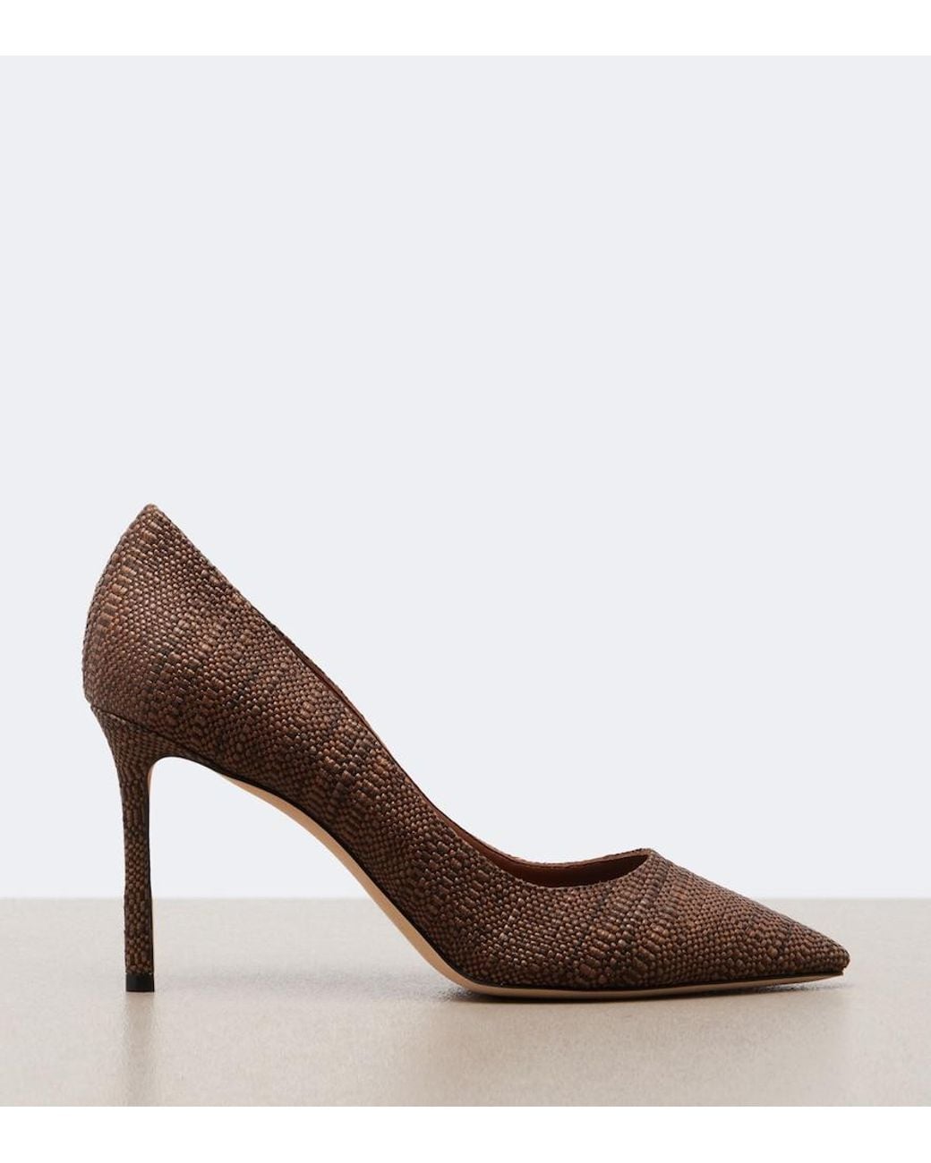 Jimmy Choo Brown Romy Woven Pumps