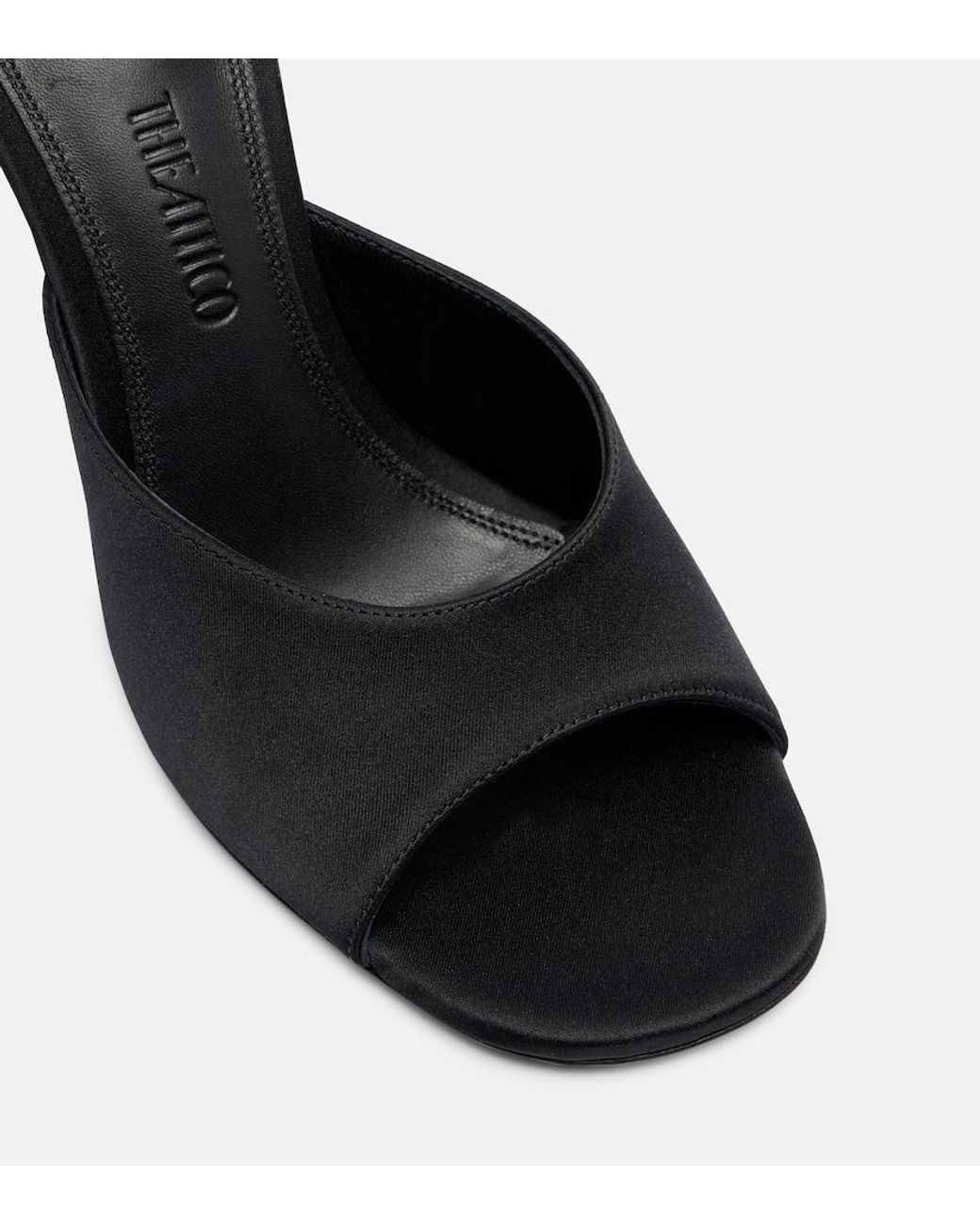 The Attico Black Betta Satin Mules