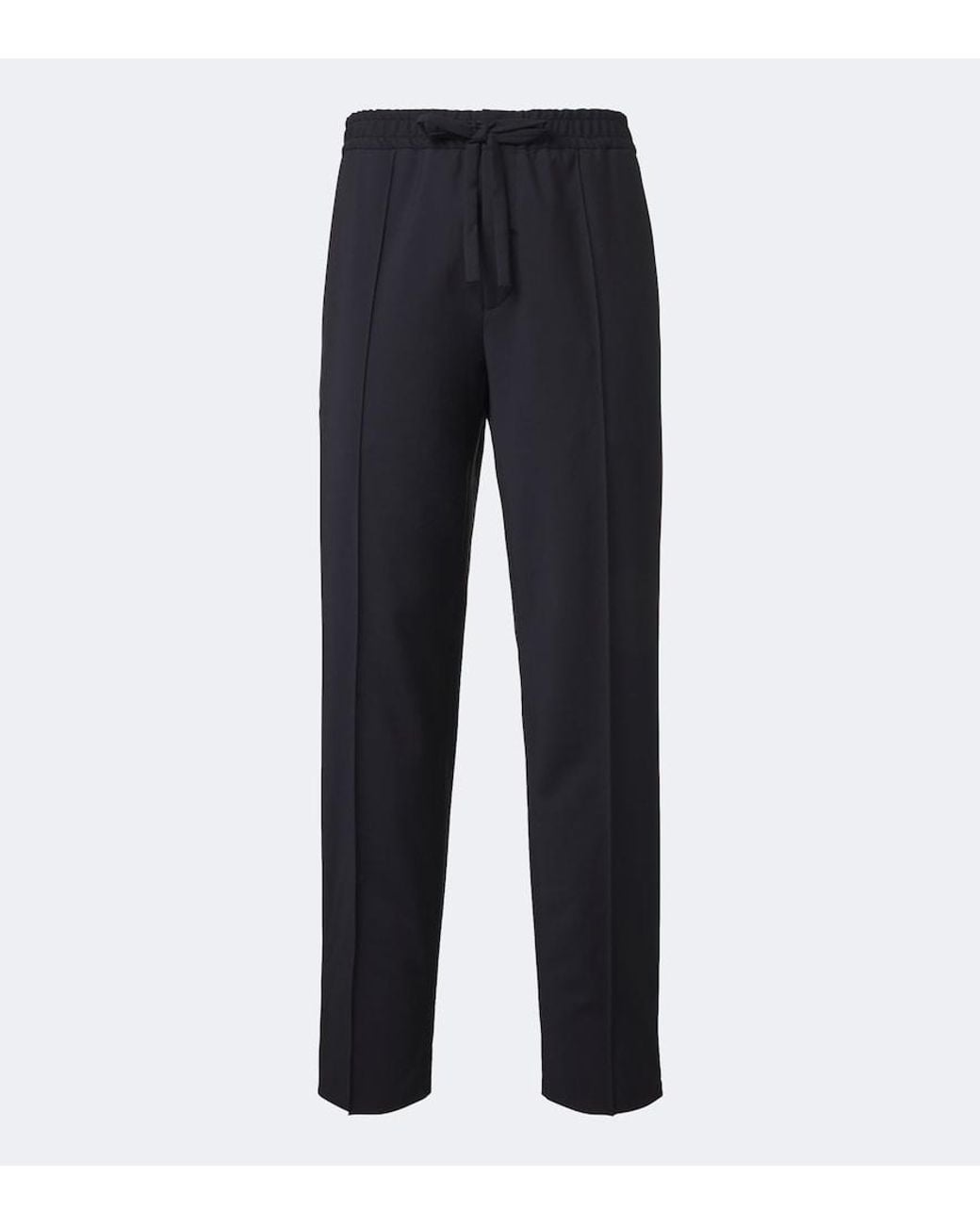 Valentino Garavani Blue Wool And Mohair Straight Pants for men