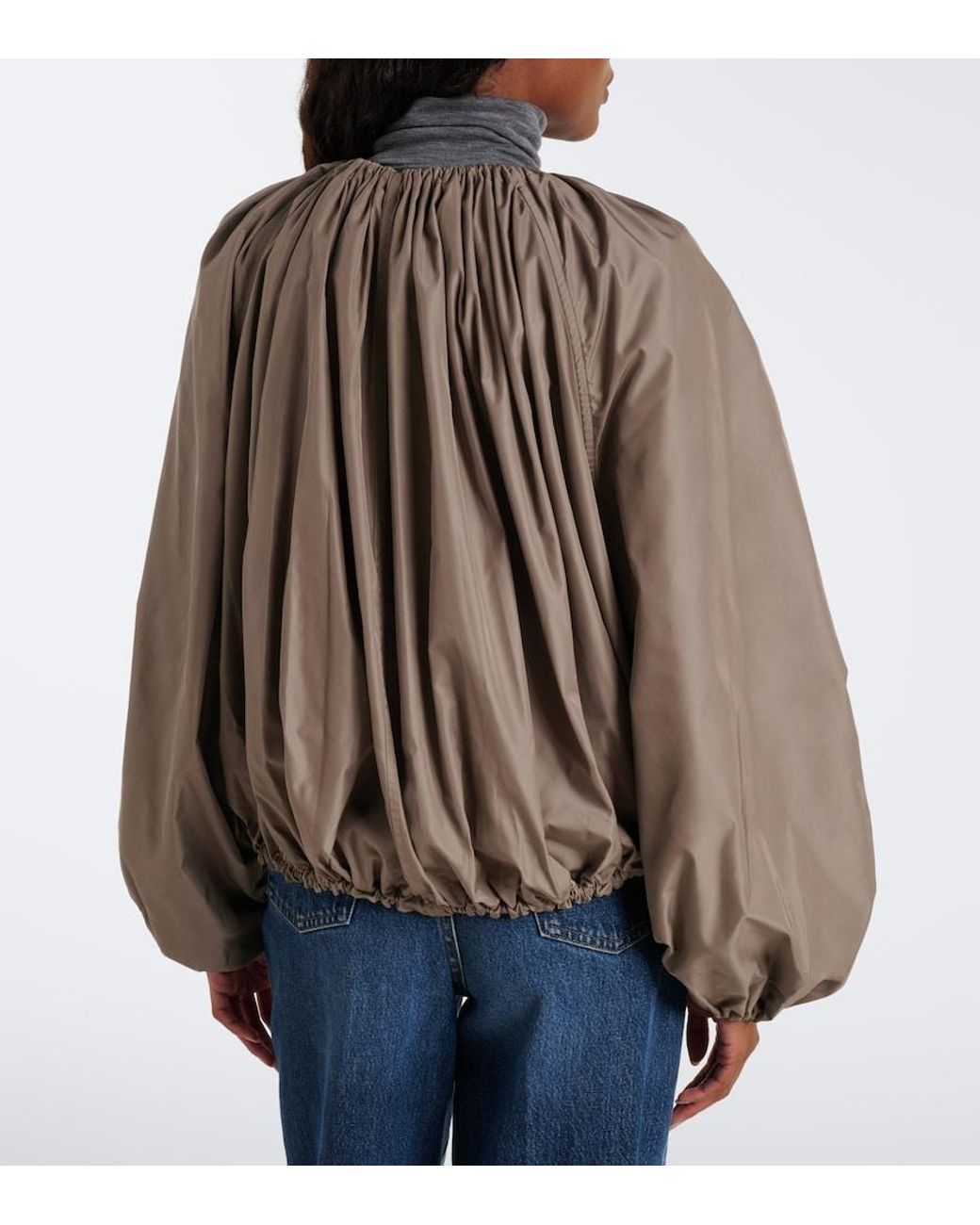 Totême Gray Gathered Jacket