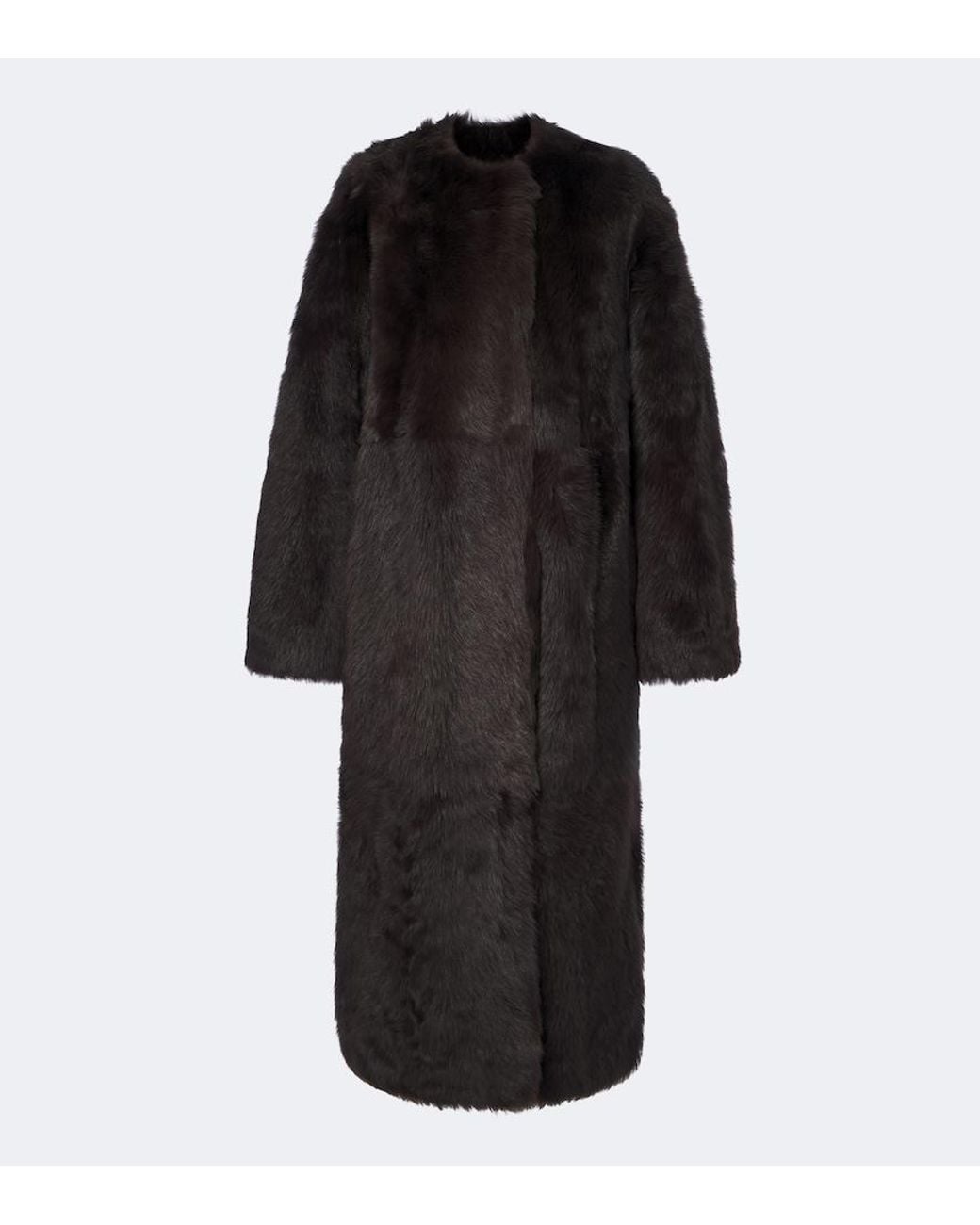 Totême Black Shearling Coat