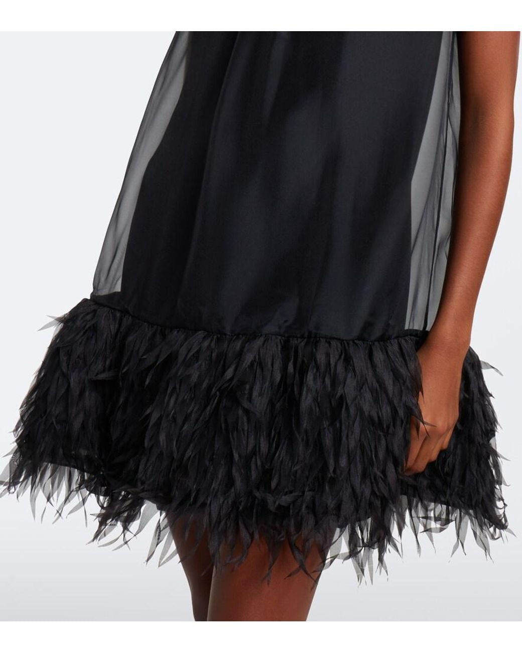 Jonathan Simkhai Black Shirya Fringed Organza Minidress
