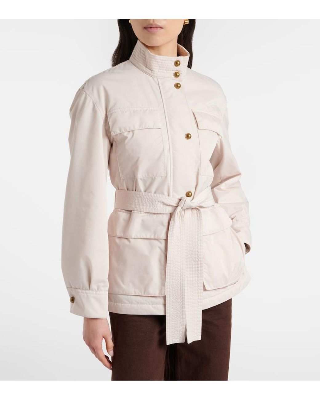 Moncler Natural Maitake Leather-Trimmed Jacket