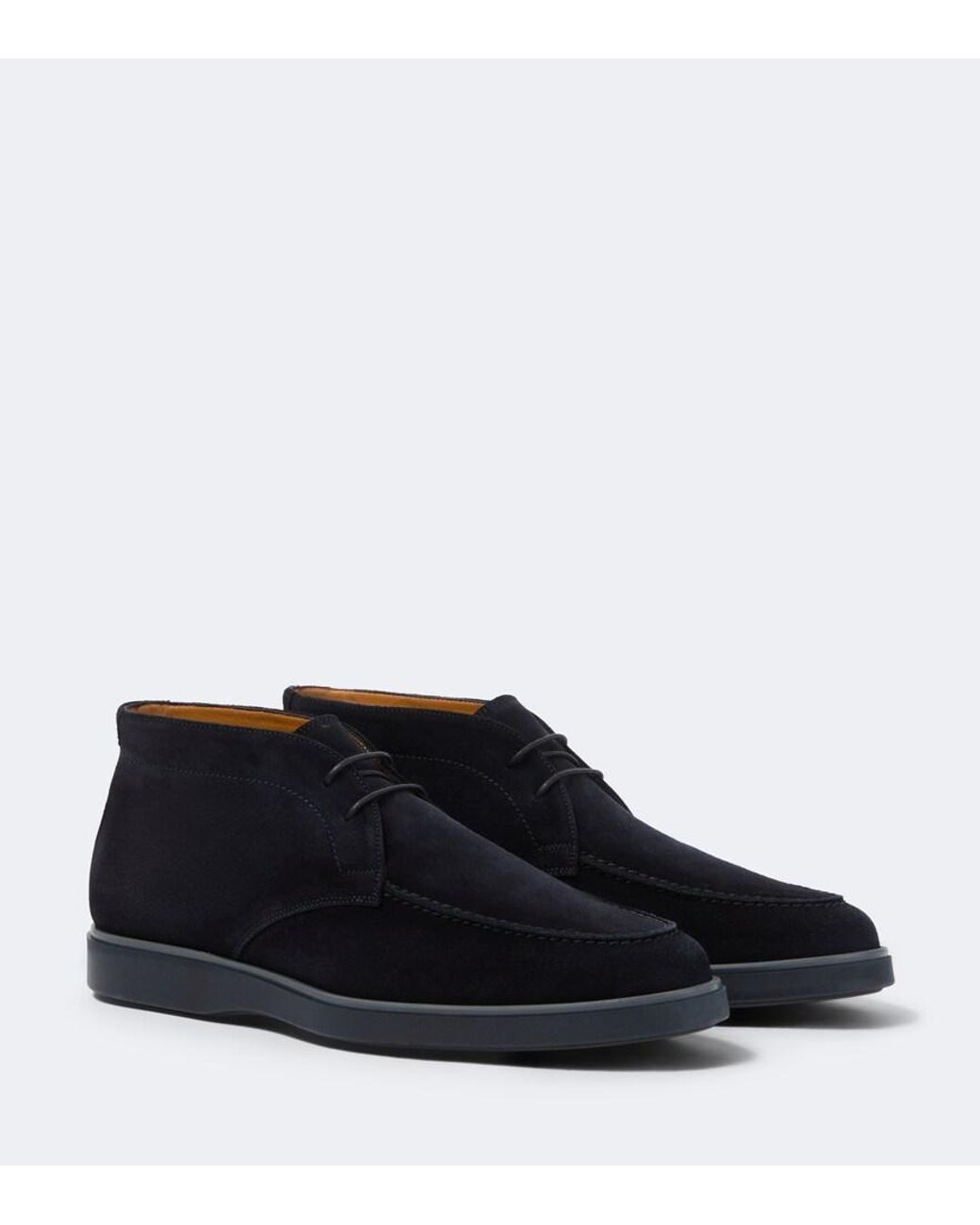 Magnanni Shoes Blue Lello Suede Desert Boots for men