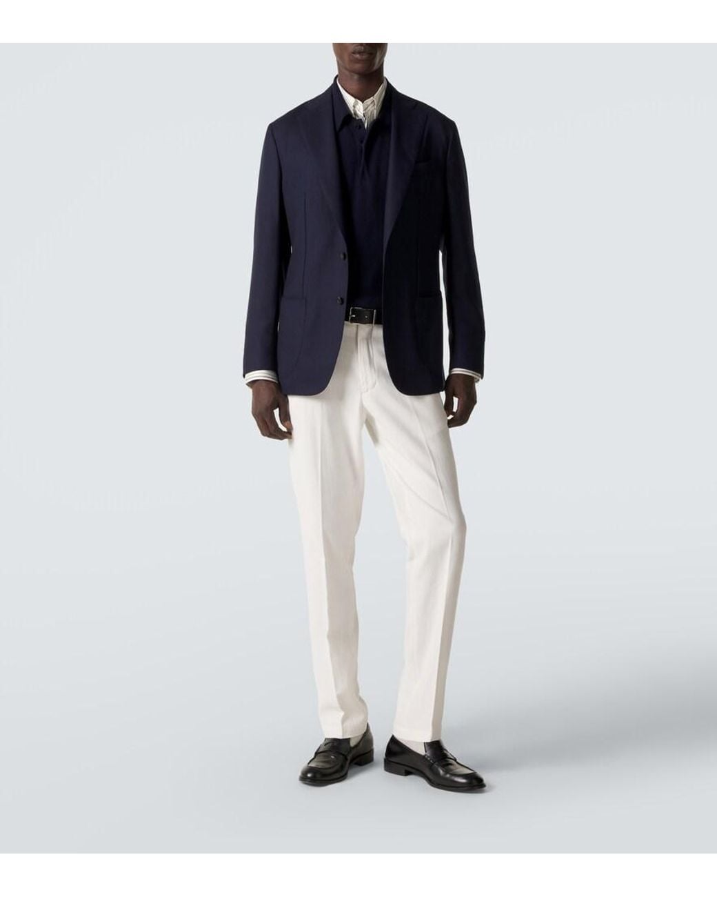 Thom Sweeney Blue Wool Blazer for men