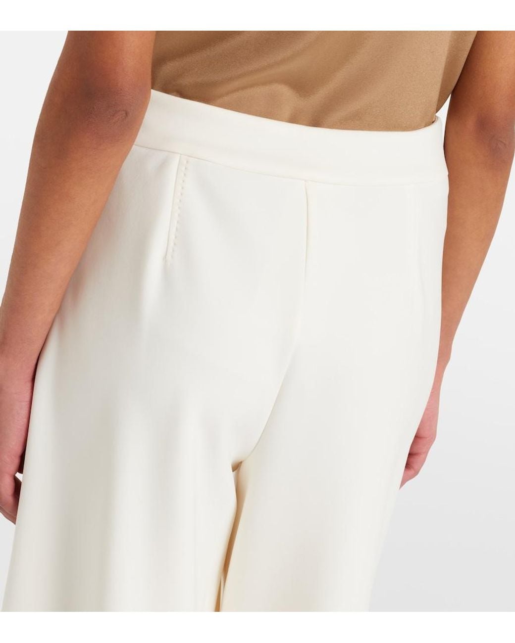 Max Mara White Nigella Jersey Wide-Leg Pants