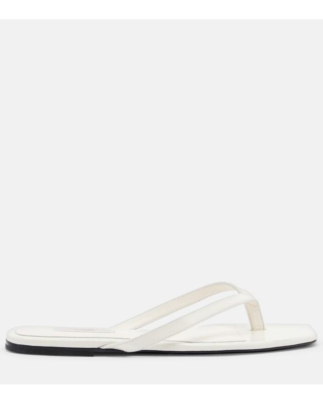 Totême White Leather Thong Sandals