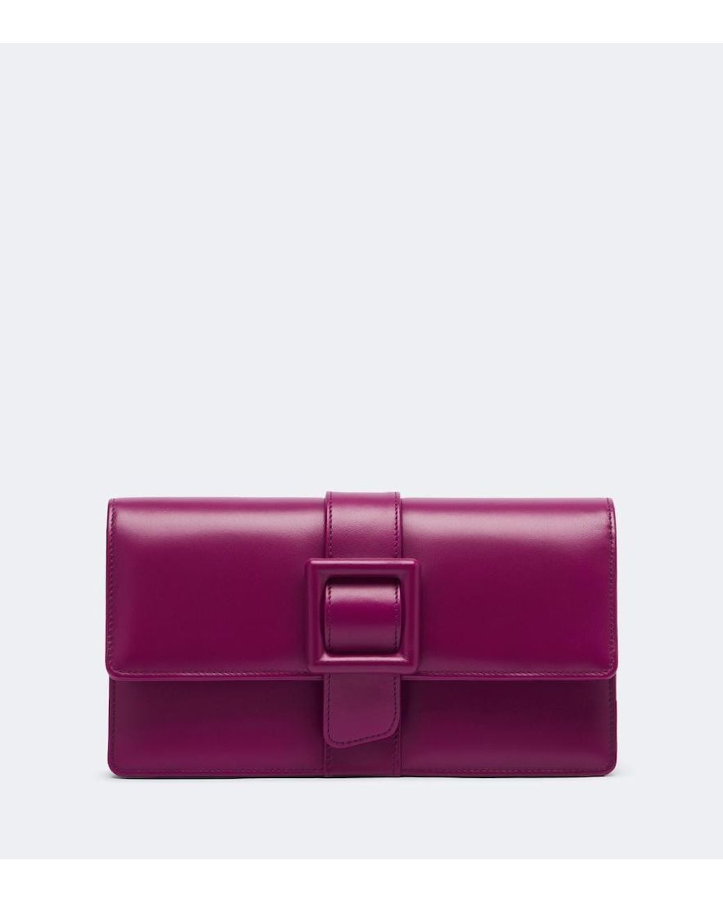 Manolo Blahnik Purple Maycap Leather Clutch