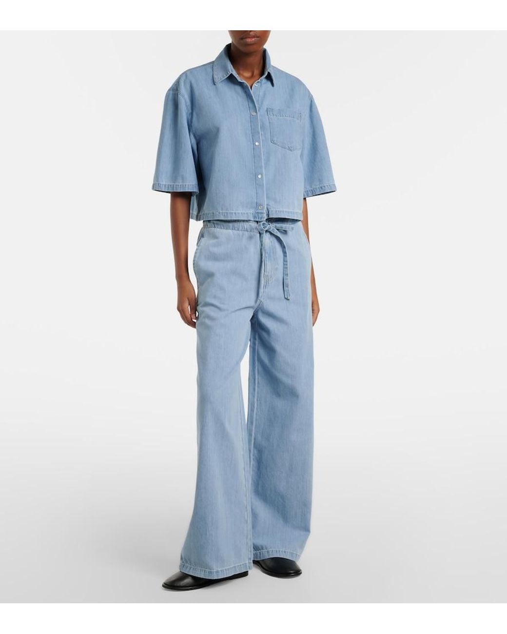 AG Jeans Blue Cali Wide-Leg Jeans