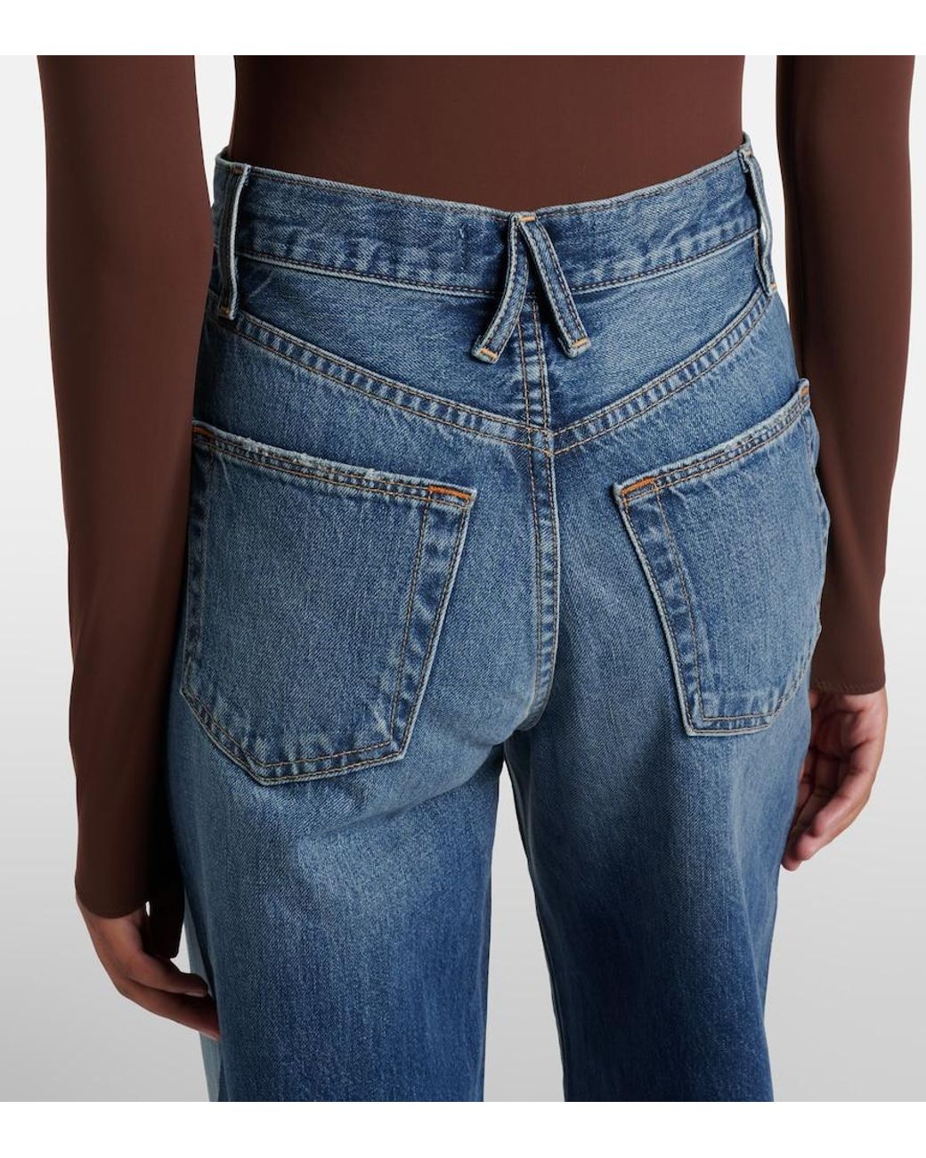 SLVRLAKE Denim Blue Eva Faded Wide-Leg Jeans