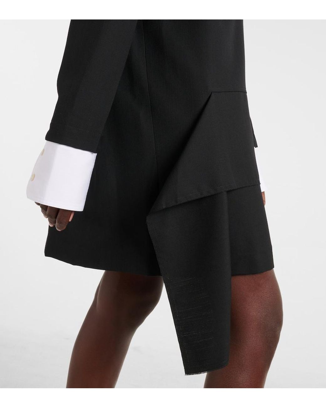 Plan C Black Wool-Blend Minidress