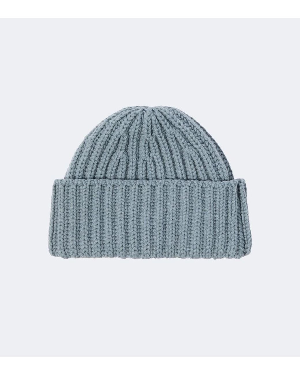 STÒFFA Blue Ribbed-Knit Cashmere Beanie for men