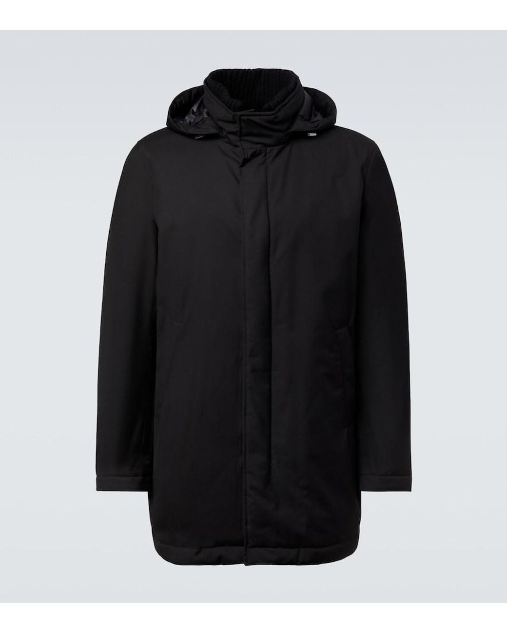 Herno Black Hooded Down Jacket for men