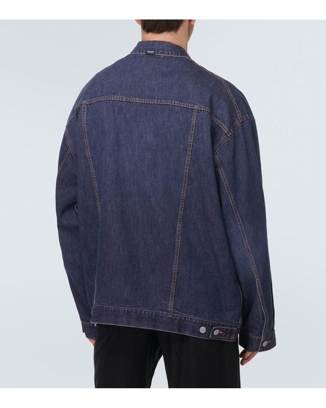Balenciaga Blue Oversized Cotton And Silk Denim Jacket for men