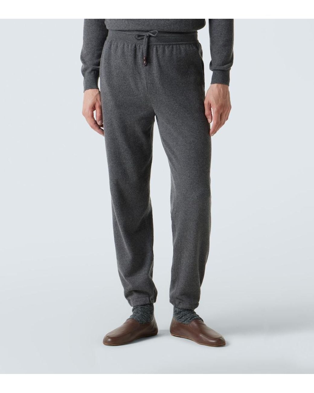 Loro Piana Gray Cashmere Sweatpants for men