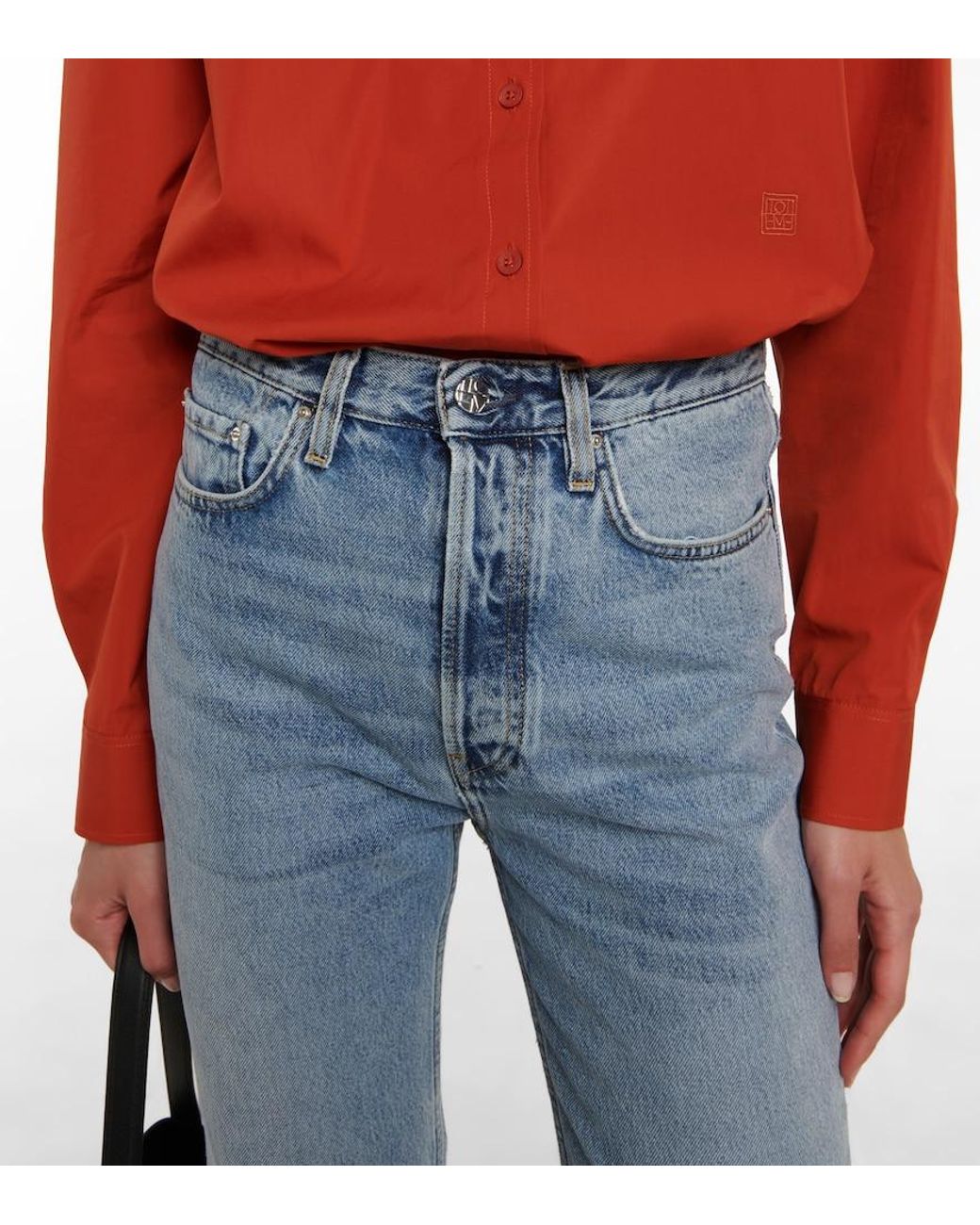 Totême  Blue High-Rise Straight Jeans