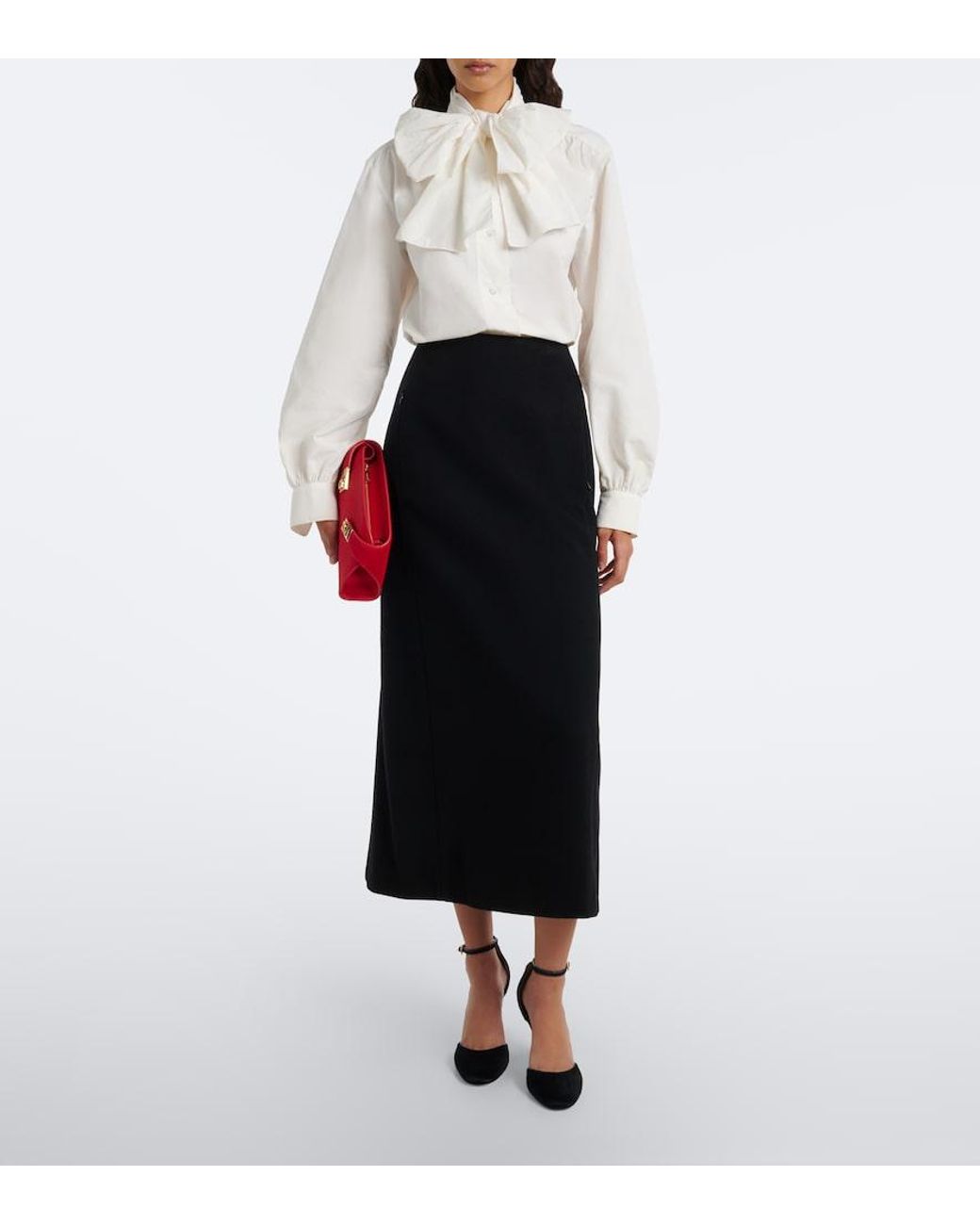 Ferragamo Red Hug Small Calf Hair Clutch