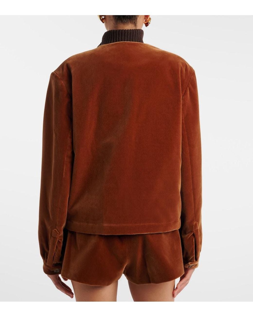 Blazé Milano Brown Gliss Cotton Velvet Jacket