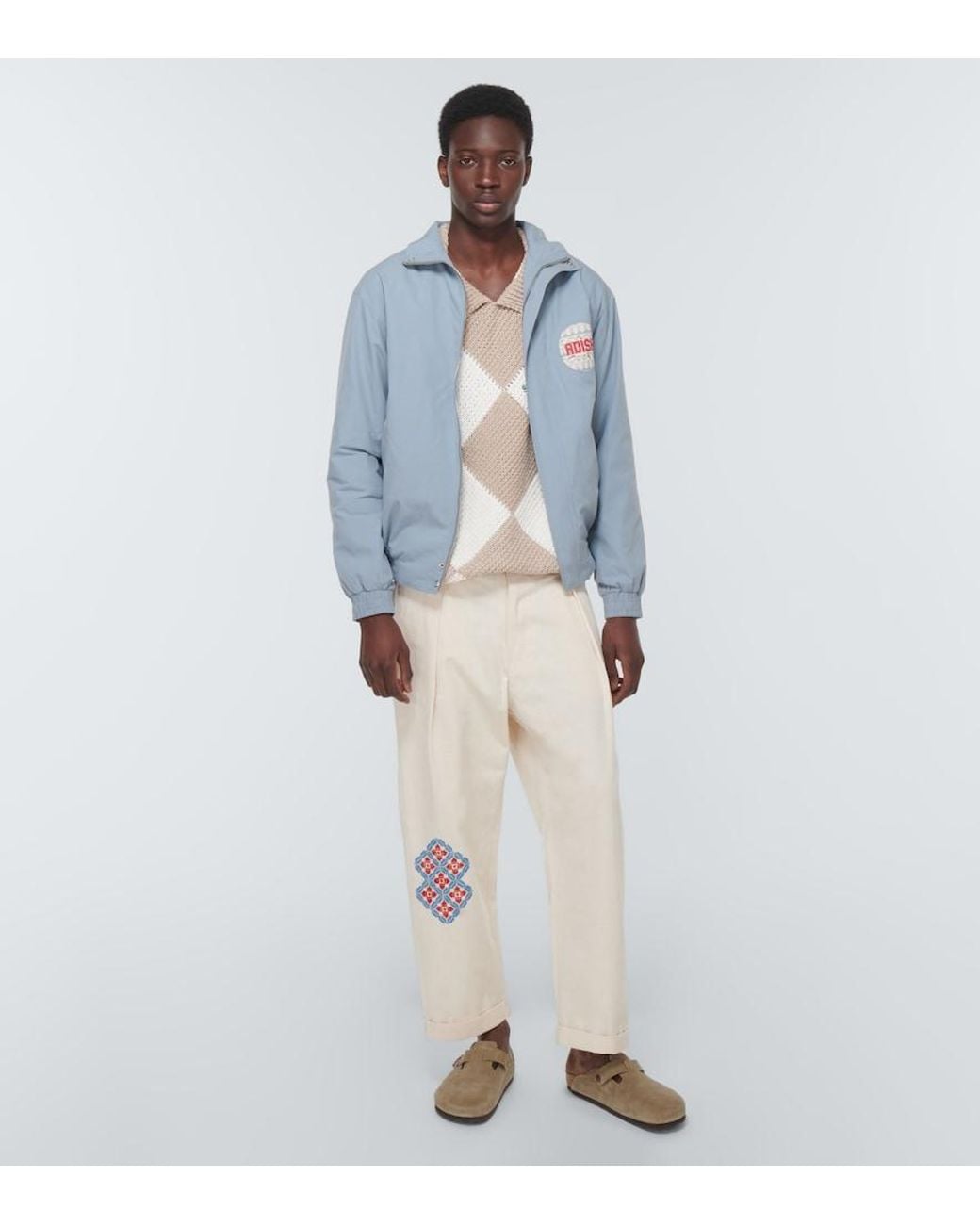 Adish Blue Logo Track Jacket for men
