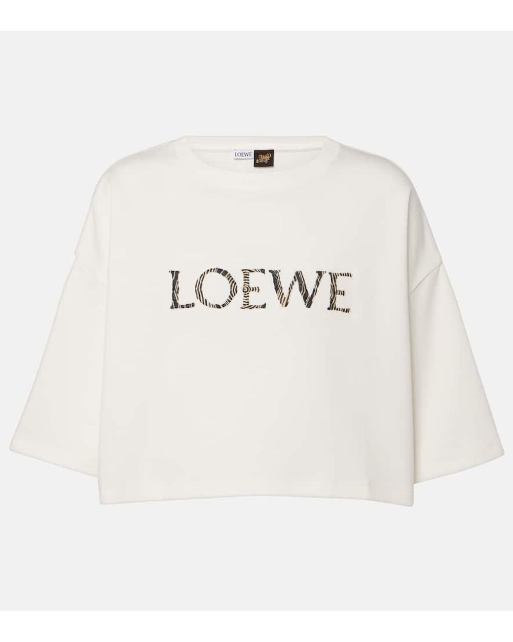 Loewe X Paula's Ibiza Cropped Relaxed-fit Cotton-blend-jersey T