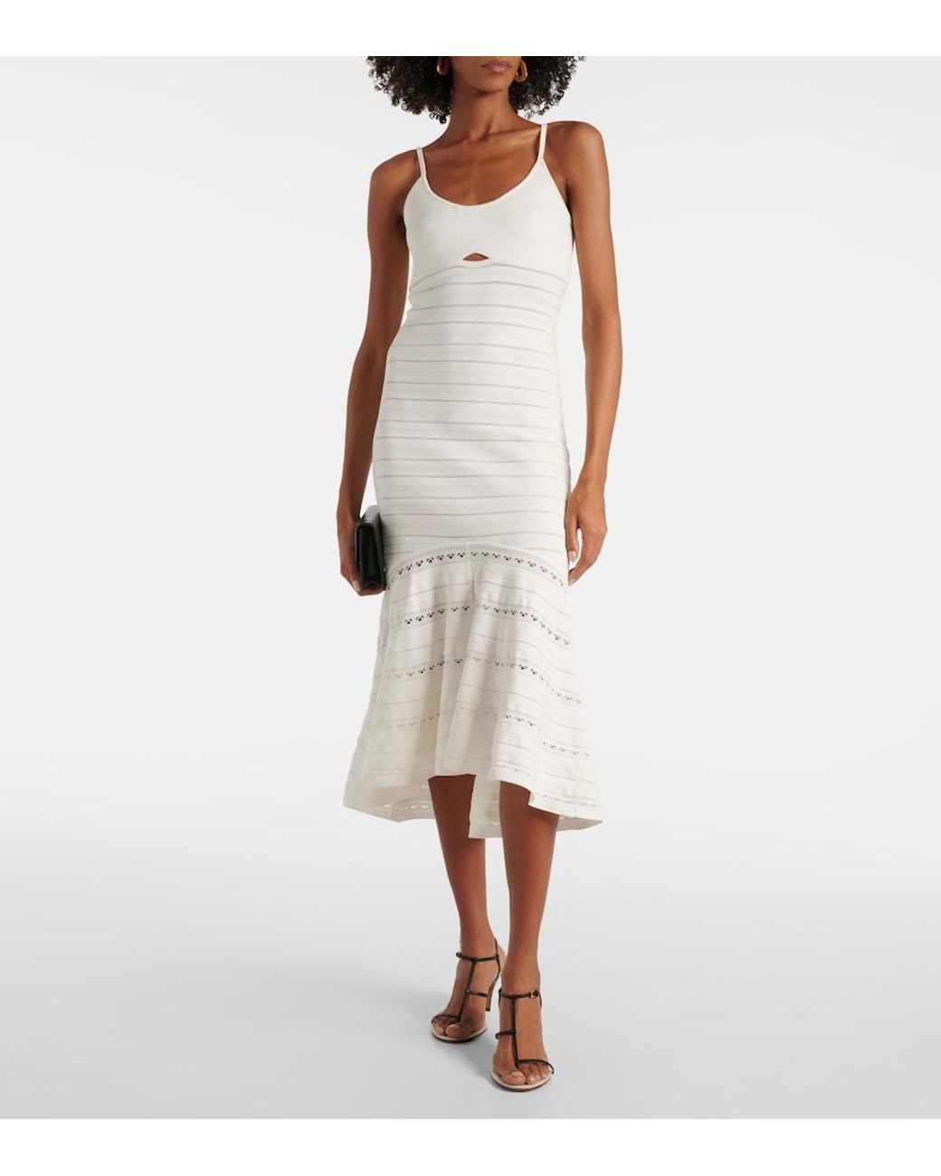 Victoria Beckham White Cami Cutout Midi Dress