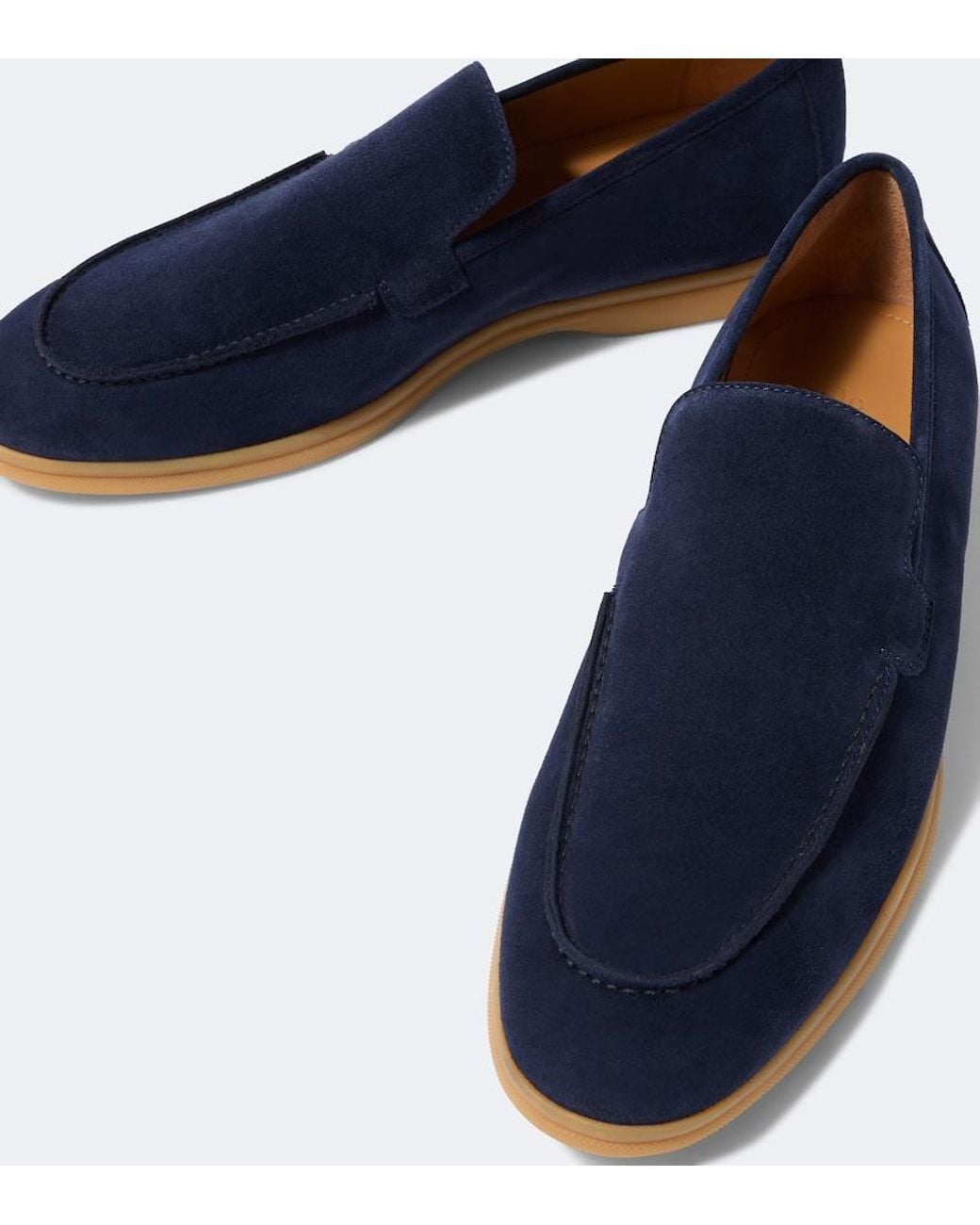 Eleventy Blue Suede Loafers for men