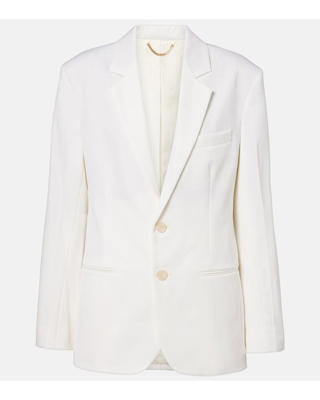 Victoria Beckham White Wool-Blend Blazer