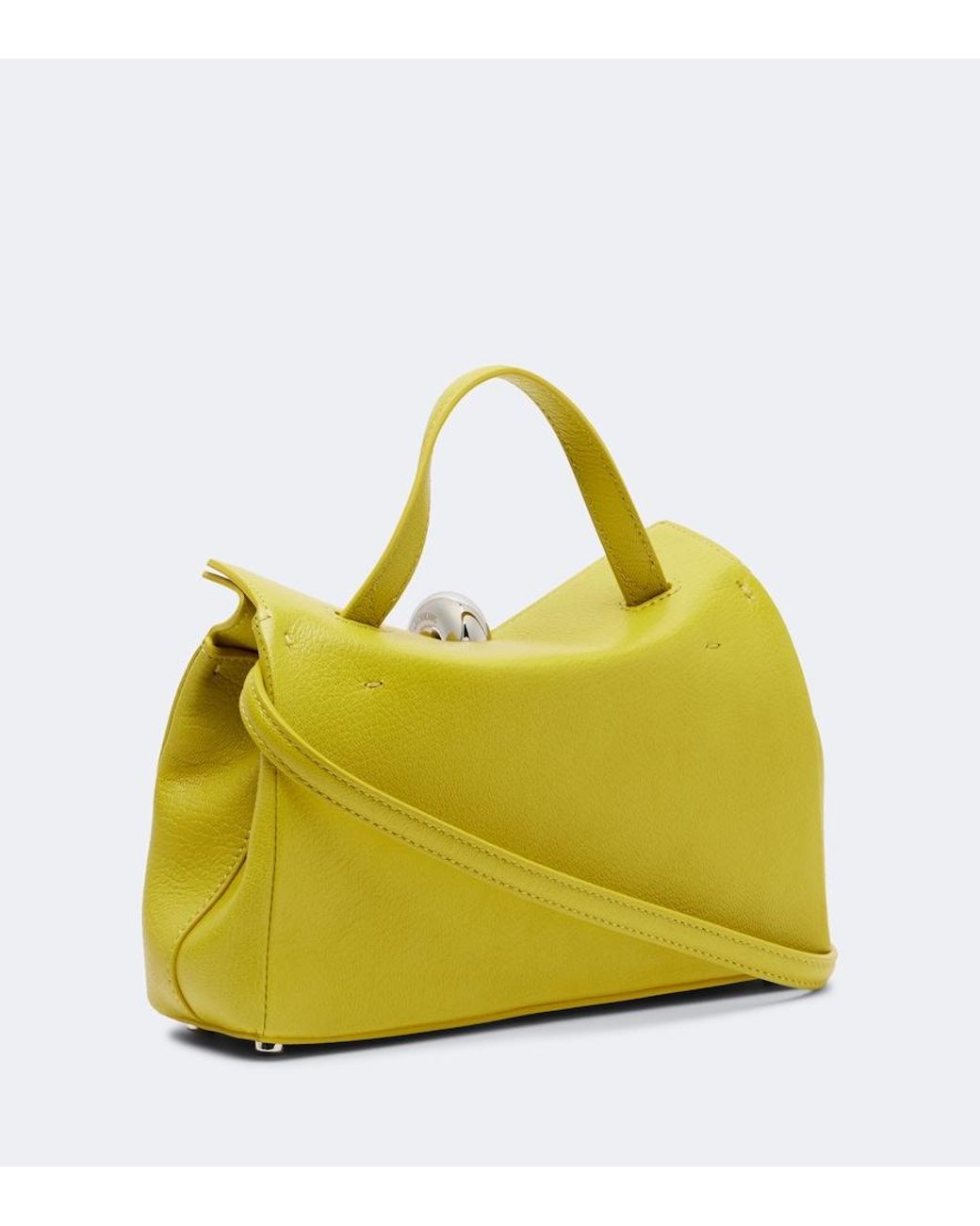 Jacquemus Yellow Valerie Small Leather Top-Handle Bag