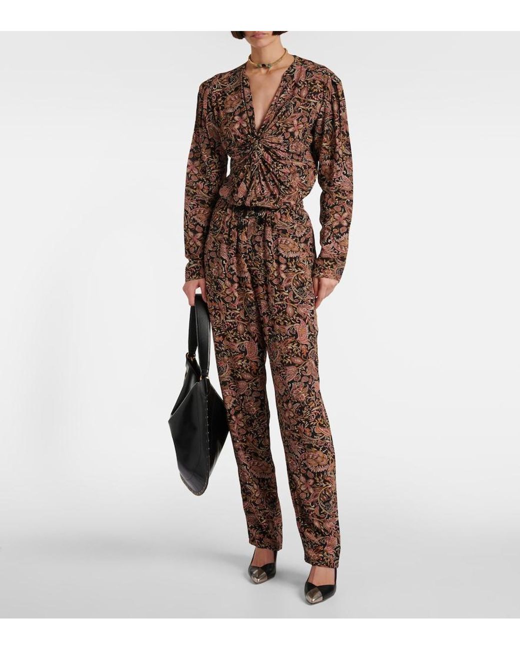 Isabel Marant Brown Zahera Printed Straight Pants